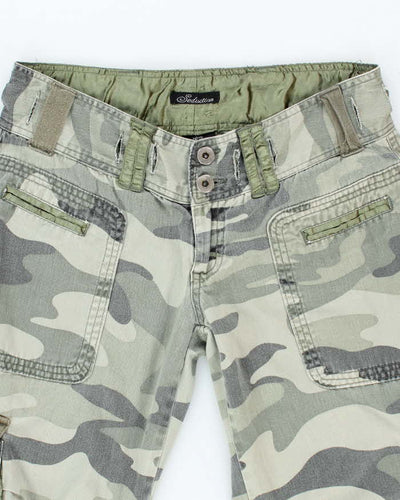 Vintage Y2k 00s Seduction Camouflage Cropped Trousers - W29 L27