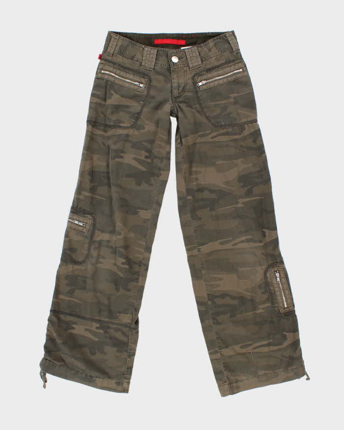 Vintage Y2k 00s Fire Camouflage Trousers - W27 L31