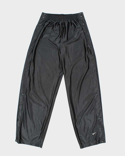 Vintage 90's Nike Side Popper Wide Leg Blackout Tracksuit Bottoms - M