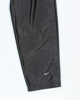 Vintage 90's Nike Side Popper Wide Leg Blackout Tracksuit Bottoms - M