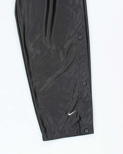 Vintage 90's Nike Side Popper Wide Leg Blackout Tracksuit Bottoms - M