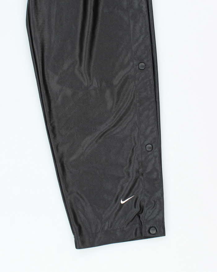 Vintage 90's Nike Side Popper Wide Leg Blackout Tracksuit Bottoms - M