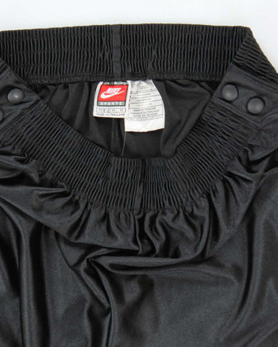 Vintage 90's Nike Side Popper Wide Leg Blackout Tracksuit Bottoms - M