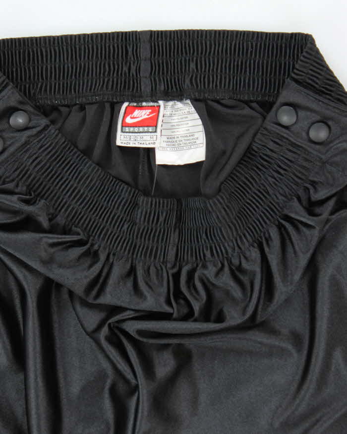 Vintage 90's Nike Side Popper Wide Leg Blackout Tracksuit Bottoms - M