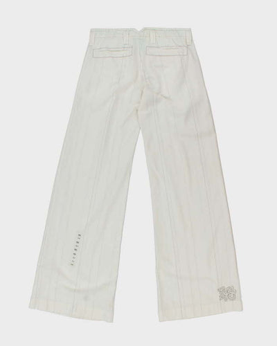 Y2k 00s Roxy Deadstock White Pinstripe Trousers - W28 L33