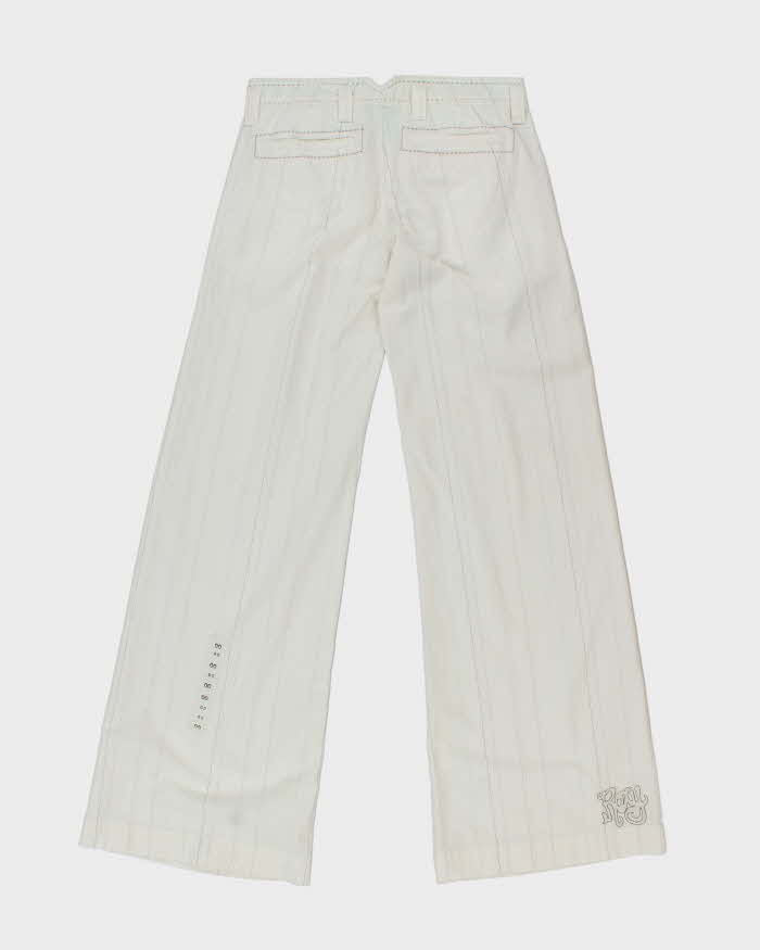 Y2k 00s Roxy Deadstock White Pinstripe Trousers - W28 L33