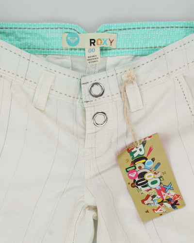 Y2k 00s Roxy Deadstock White Pinstripe Trousers - W28 L33