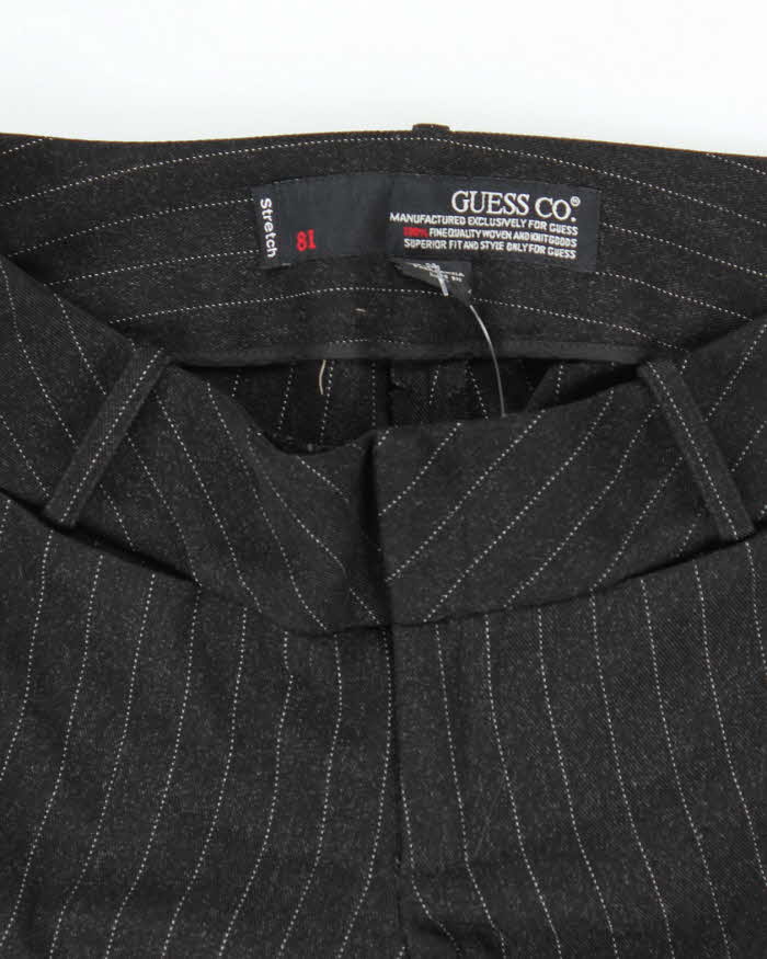 Y2k 00s Guess Black Pinstripe Tailored Trousers - W30 L31
