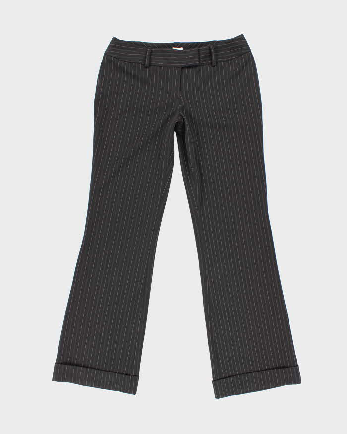 Y2k 00s Suzy Shier Black Pinstripe Tailored Trousers - W32 L33