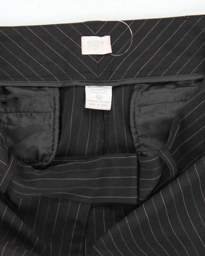 Y2k 00s Suzy Shier Black Pinstripe Tailored Trousers - W32 L33