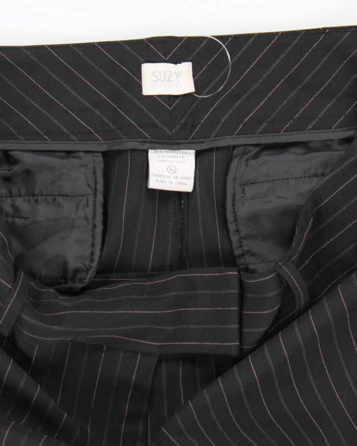 Y2k 00s Suzy Shier Black Pinstripe Tailored Trousers - W32 L33