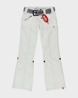 Y2k 00s Esprit Edc Deadstock White Belted Cargo Trousers - W30 L33