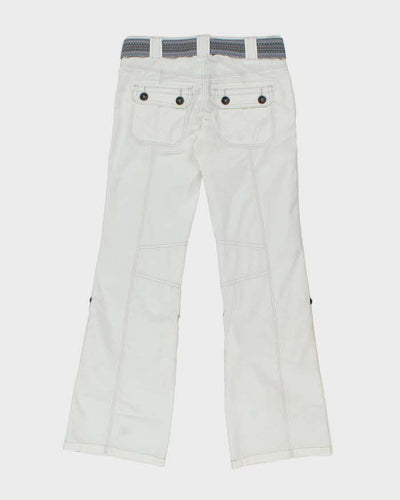 Y2k 00s Esprit Edc Deadstock White Belted Cargo Trousers - W30 L33