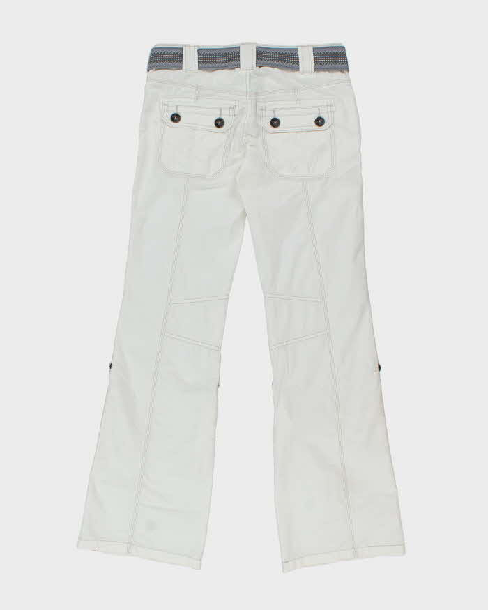 Y2k 00s Esprit Edc Deadstock White Belted Cargo Trousers - W30 L33
