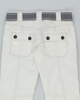 Y2k 00s Esprit Edc Deadstock White Belted Cargo Trousers - W30 L33