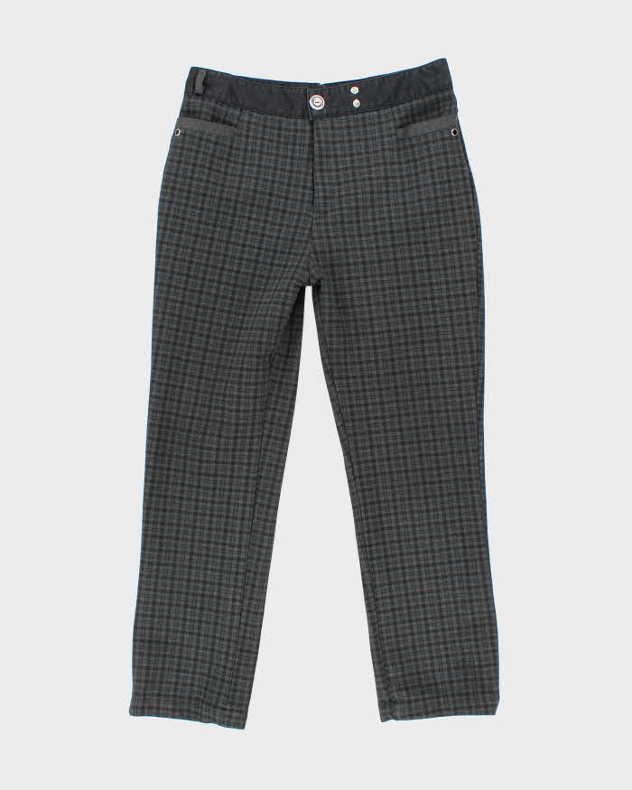 Women's Moschino Grey Stretch Plaid Trousers - M