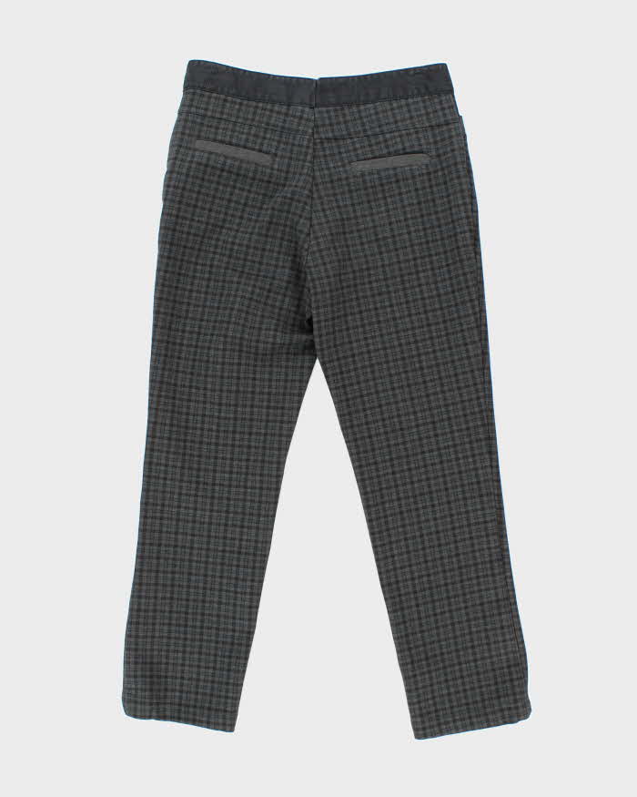 Women's Moschino Grey Stretch Plaid Trousers - M
