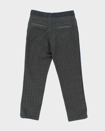 Women's Moschino Grey Stretch Plaid Trousers - M