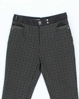 Women's Moschino Grey Stretch Plaid Trousers - M
