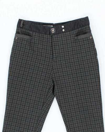 Women's Moschino Grey Stretch Plaid Trousers - M