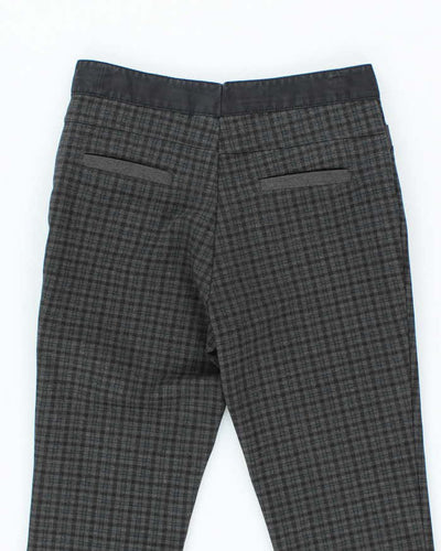 Women's Moschino Grey Stretch Plaid Trousers - M