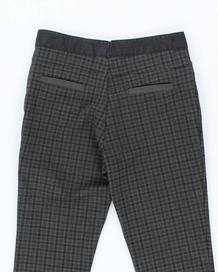 Women's Moschino Grey Stretch Plaid Trousers - M