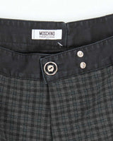 Women's Moschino Grey Stretch Plaid Trousers - M