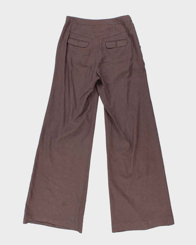Vintage 00s Elevenses Linen Blend Wide Leg Trousers - XS