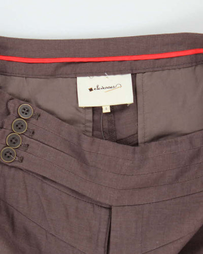 Vintage 00s Elevenses Linen Blend Wide Leg Trousers - XS