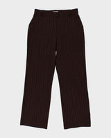 Women's Jessica Brown Pinstripe Wide Leg Trousers - M