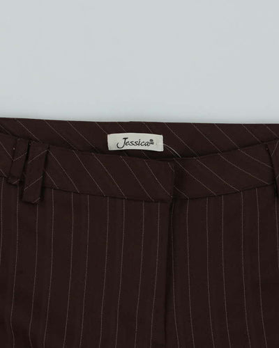 Women's Jessica Brown Pinstripe Wide Leg Trousers - M