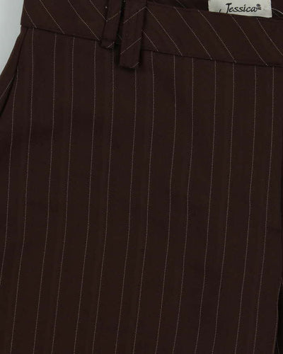 Women's Jessica Brown Pinstripe Wide Leg Trousers - M