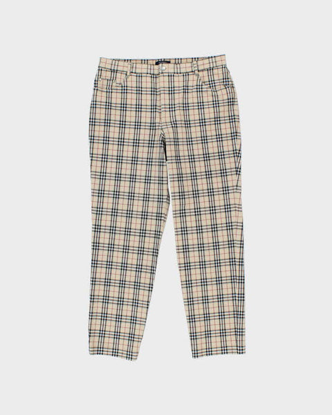 パンツ Burberry vintage wide slacks Nova check Vintage 00s Burberry Nova Check Women's Tapered Leg Trousers - W31