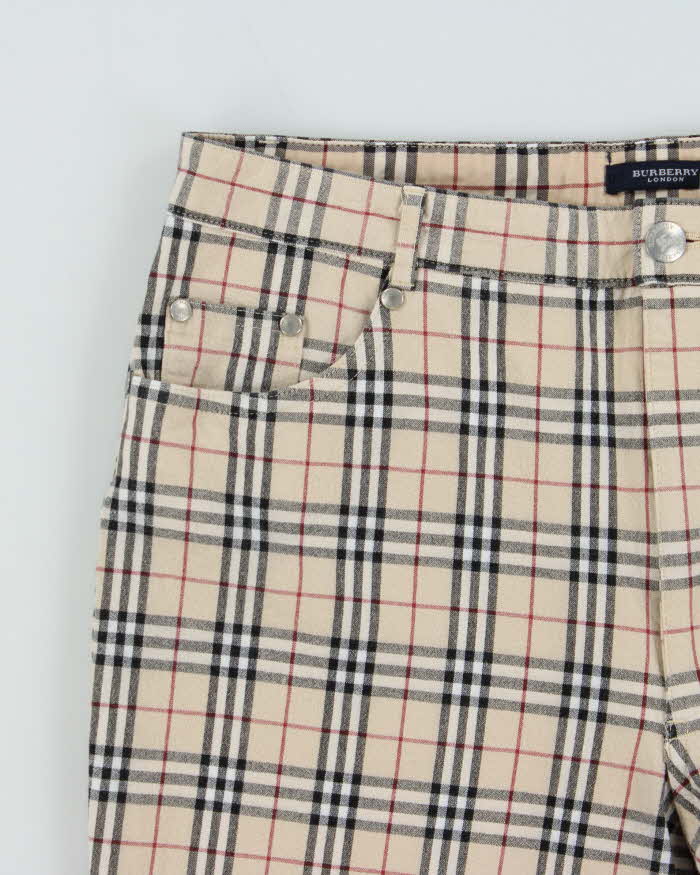 Vintage 00s Burberry Nova Check Women's Tapered Leg Trousers - W31 L27