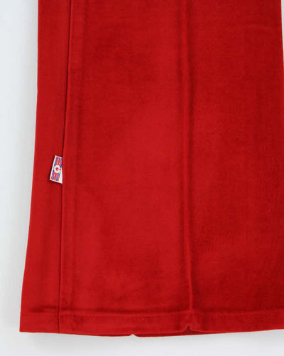 DSWT Vintage 1970s Women's Glove British Red Velour Flared Trousers - W33 L33
