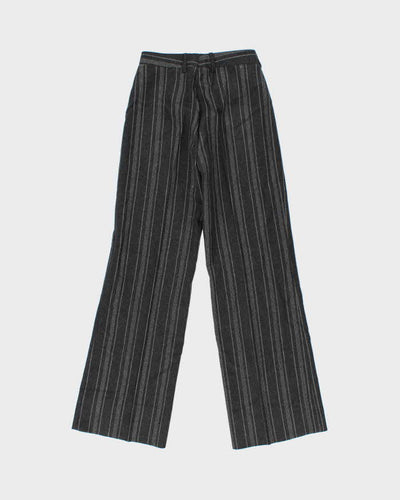 DSWT 1970s Macout Wool Wide Leg Flared Pinstriped Trousers - W25 L30