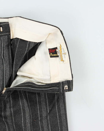 DSWT 1970s Macout Wool Wide Leg Flared Pinstriped Trousers - W25 L30