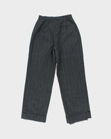 Vintage 1990s Women's Lauren Ralph Lauren Wool Pinstriped Big Cuff High Waisted Wide Leg Trousers - W25 L28