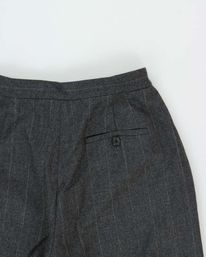 Vintage 1990s Women's Lauren Ralph Lauren Wool Pinstriped Big Cuff High Waisted Wide Leg Trousers - W25 L28