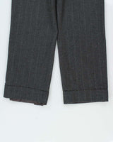 Vintage 1990s Women's Lauren Ralph Lauren Wool Pinstriped Big Cuff High Waisted Wide Leg Trousers - W25 L28
