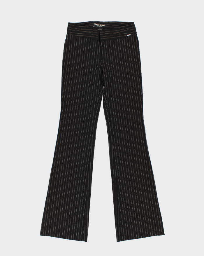 Vintage Y2K 00s Guess Pinstriped Flared Trousers - W28 L34