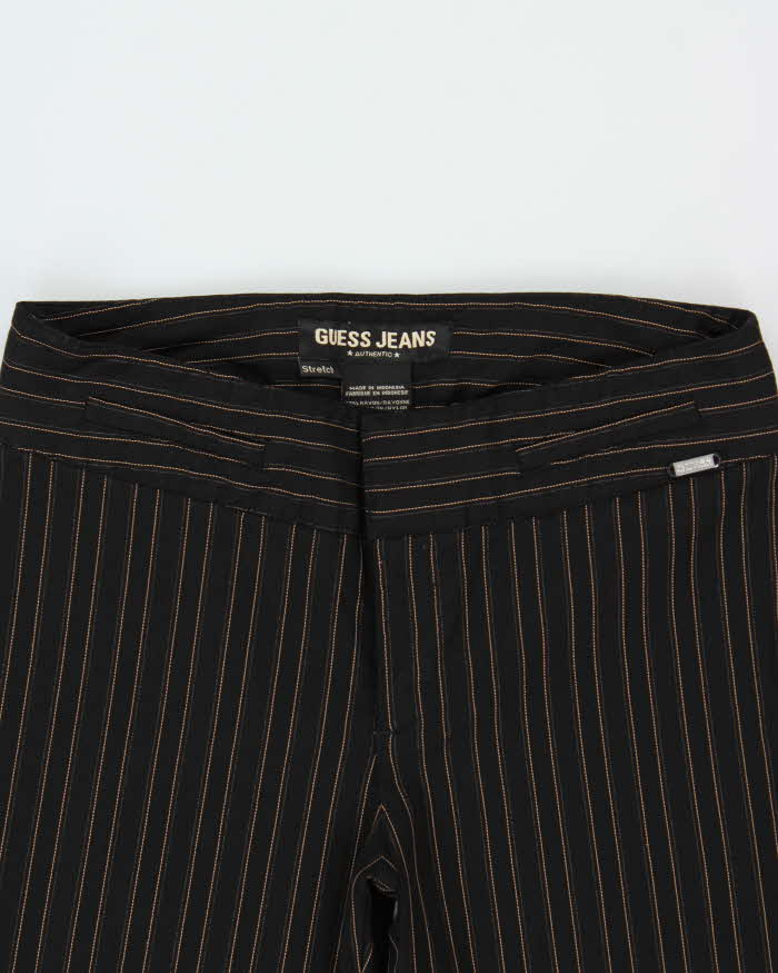 Vintage Y2K 00s Guess Pinstriped Flared Trousers - W28 L34