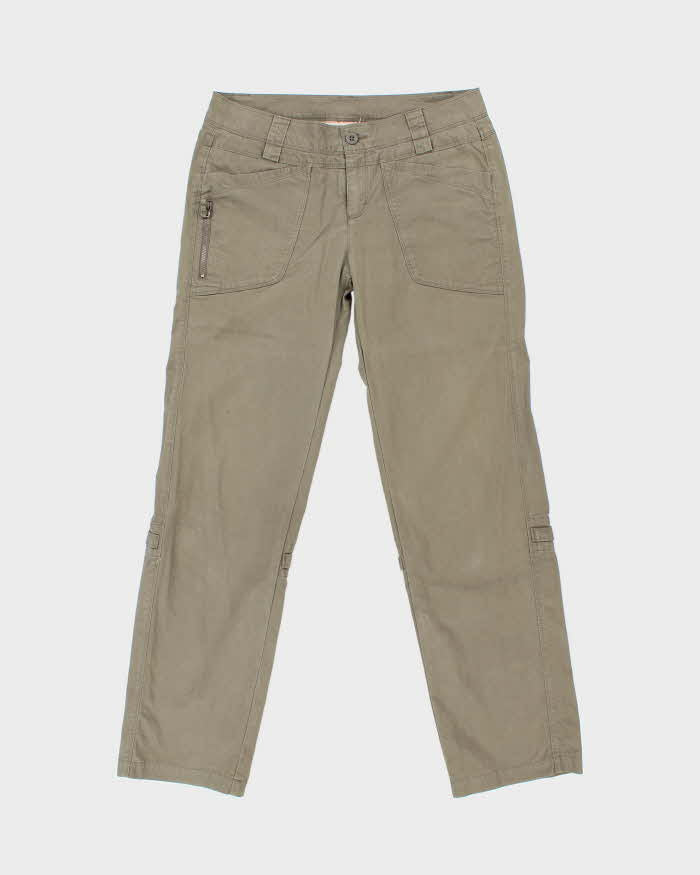 Vintage The North Face Women's Khaki Low Rise Straight Leg Utility Trousers - W32 L31