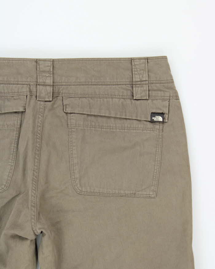 Vintage The North Face Women's Khaki Low Rise Straight Leg Utility Trousers - W32 L31