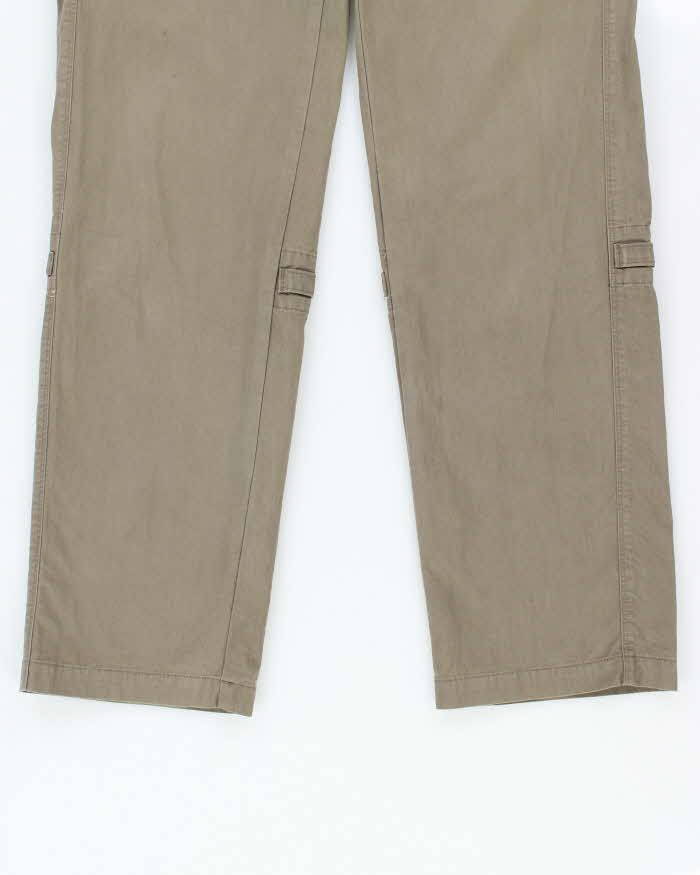 Vintage The North Face Women's Khaki Low Rise Straight Leg Utility Trousers - W32 L31