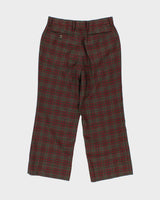 Vintage 1990s Women's Lyle &amp; Scott Tartan Wool Blend Wide Leg Trousers - W30 L26