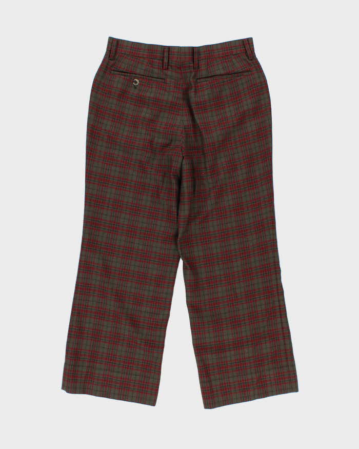 Vintage 1990s Women's Lyle & Scott Tartan Wool Blend Wide Leg Trousers - W30 L26