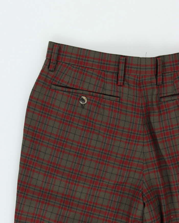 Vintage 1990s Women's Lyle & Scott Tartan Wool Blend Wide Leg Trousers - W30 L26