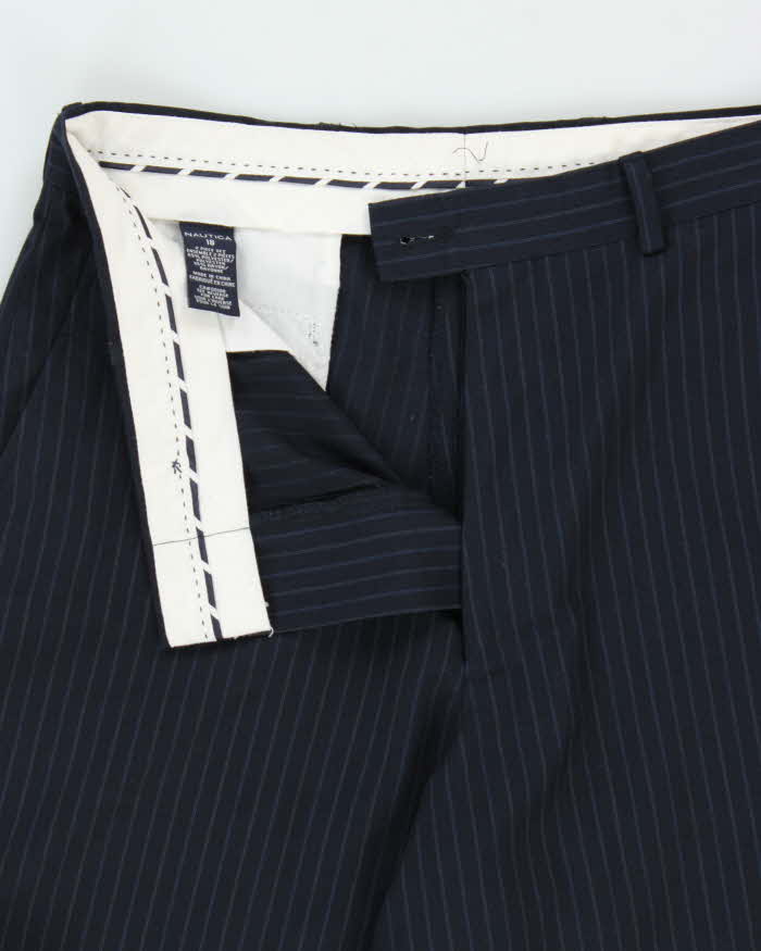 Vintage Y2K 00s Nautica Women's Pinstripe High Waisted Wide Leg Trousers - W29 L30