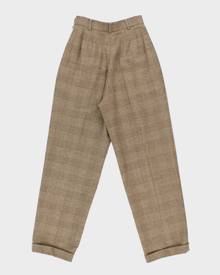 Vintage 80s Jaeger Checked Wool Trousers - W25 L30